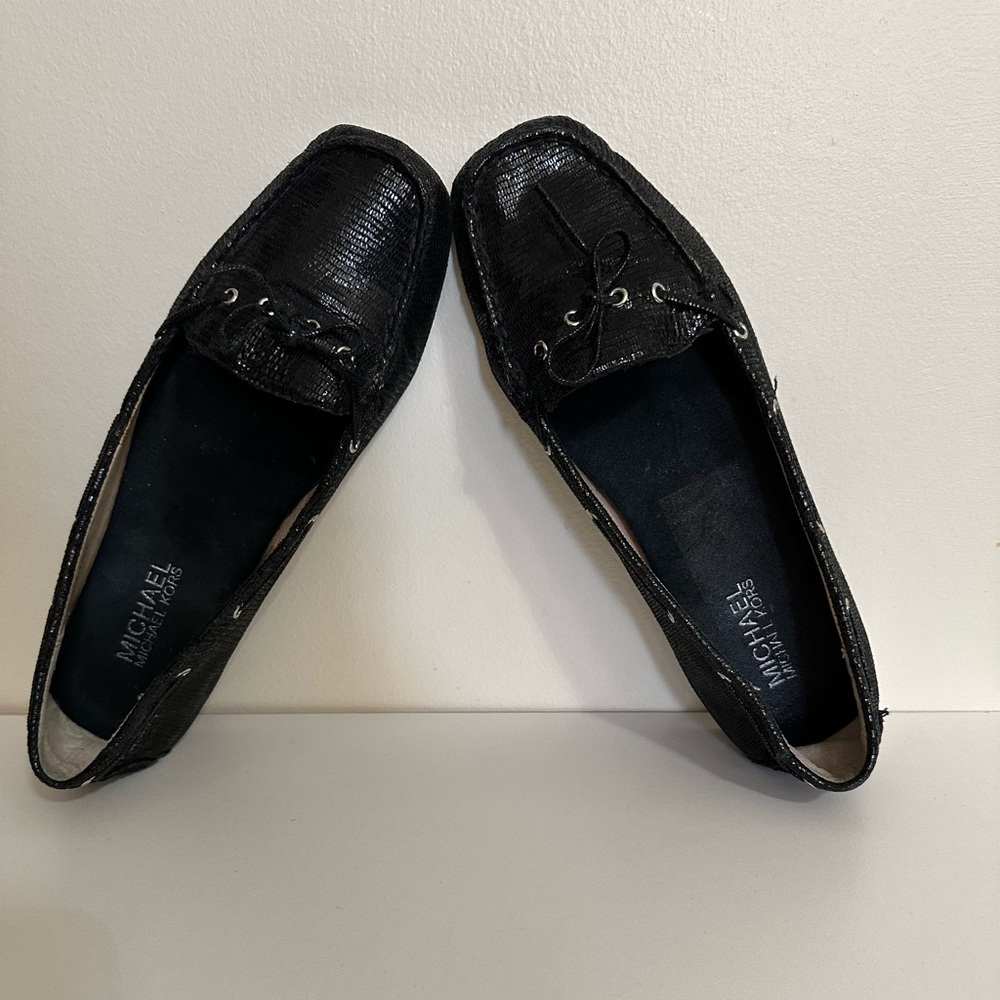 MICHAEL Michael Kors Black Flats with Elegant Bow Detail